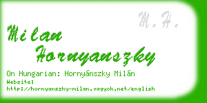 milan hornyanszky business card