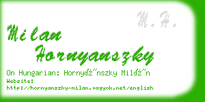 milan hornyanszky business card